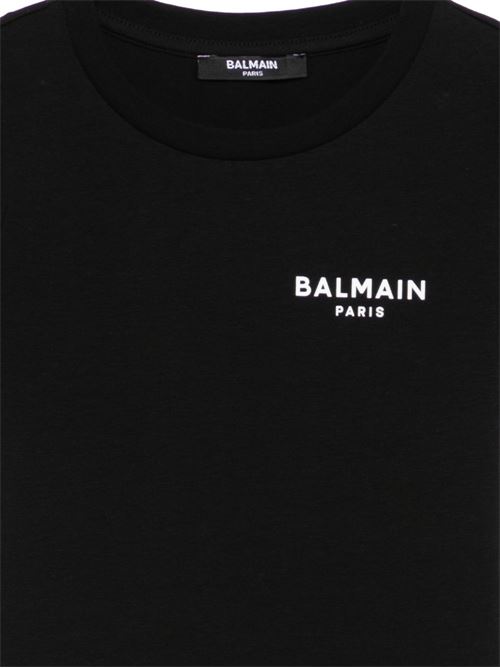 T-shirt bambina Balmain nera con logo piccolo BALMAIN Kids | BY8C61Z3277930BC